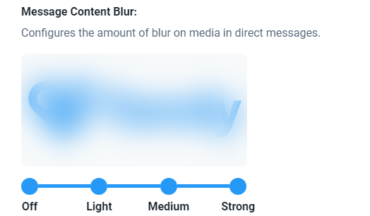 Настройка размытия медиаконтента в личных сообщениях Fansly