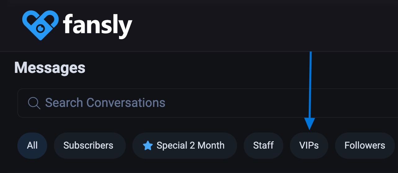 Отдельный VIP-раздел входящих сообщений на Fansly
