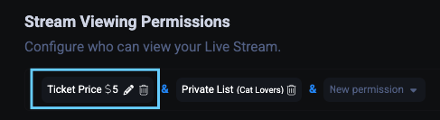 Настройка доступа к трансляции по приватному списку на Fansly