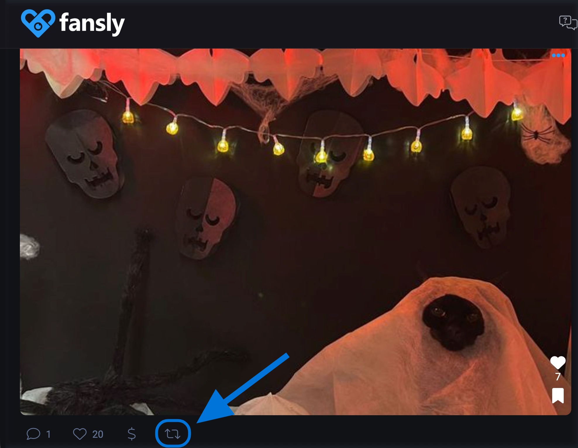 Значок репоста под постом